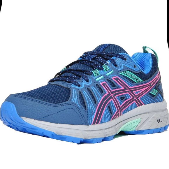 NWT ASICS Gel-Venture 7 Peacoat Hot Pink Athletic Running Shoes Size 10 - Picture 1 of 9